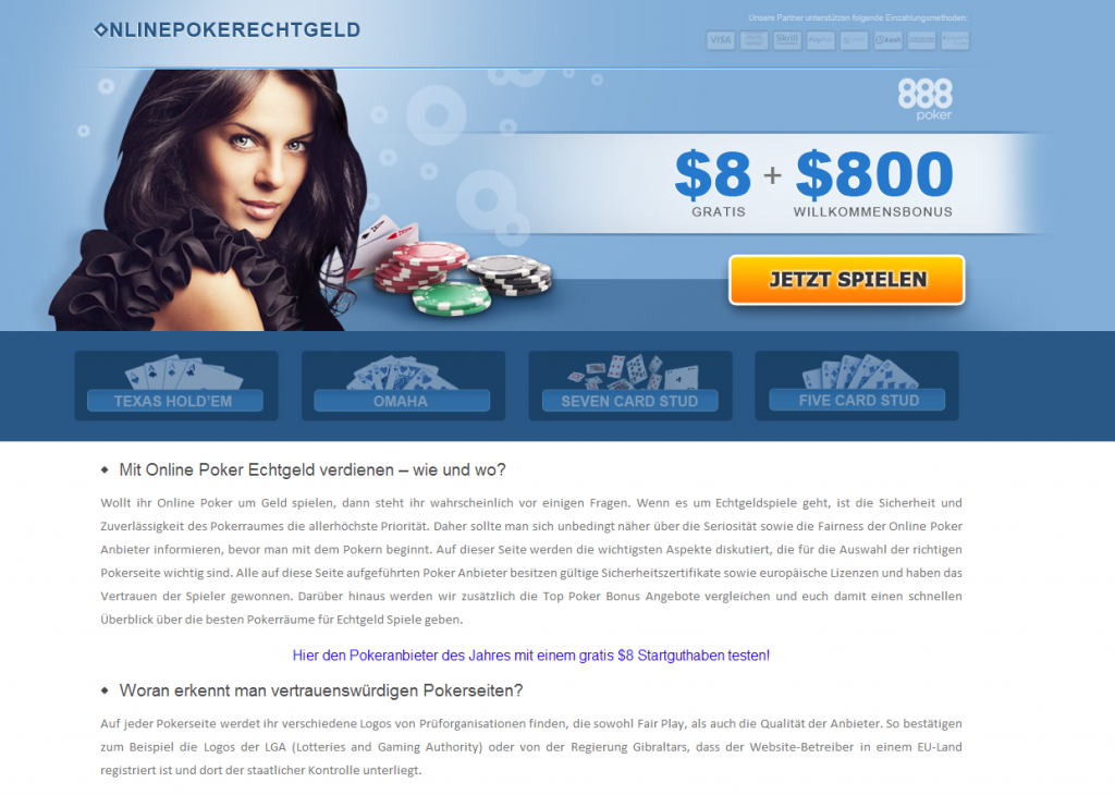 Online Poker Um Echtgeld – Seriöse Poker Anbieter Im Internet 2014